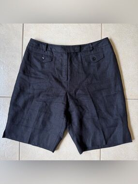 Talbots Women’s Size 12 Black Irish Linen Casual Shorts